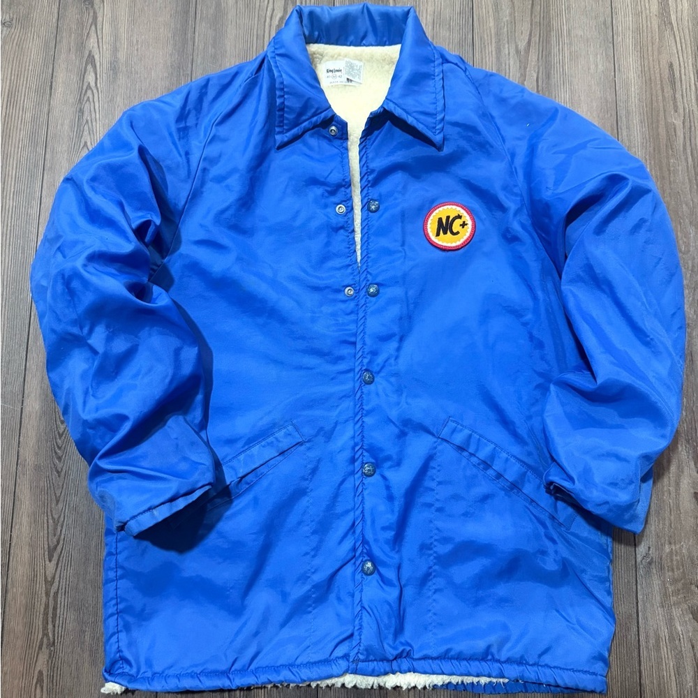 Vintage King Louie Sherpa Lined Coach Jacket NC Patch USA M